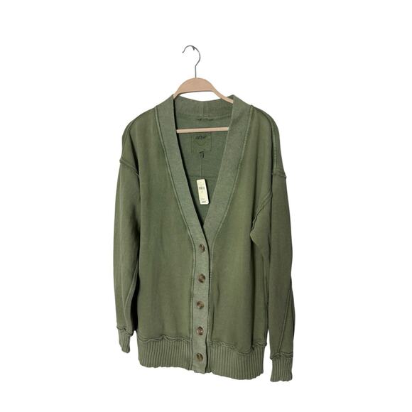 Aerie Womens sage gree knit Long Sleeve Button Up Cardigan - S - Picture 1 of 4